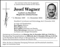Traueranzeige Josef Wagner