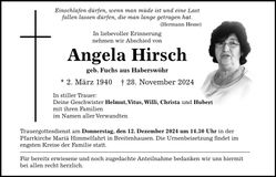 Traueranzeige Angela Hirsch