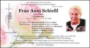 Traueranzeige Anni Schießl