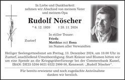 Traueranzeige Rudolf Nöscher