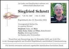Traueranzeige Siegfried Schrott