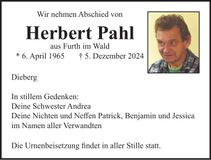 Traueranzeige Herbert Pahl