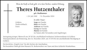 Traueranzeige Theres Hutzenthaler