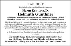 Traueranzeige Helmuth Günthner