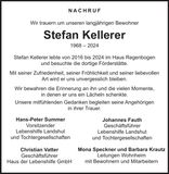 Traueranzeige Stefan Kellerer