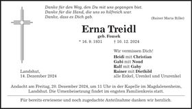 Traueranzeige Erna Treidl