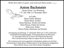 Traueranzeige Anton Bachmeier