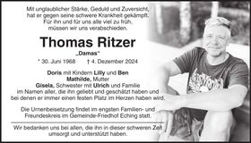 Traueranzeige Thomas Ritzer