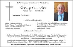 Traueranzeige Georg Sallhofer