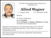 Traueranzeige Alfred Wagner
