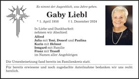 Traueranzeige Gaby Liebl