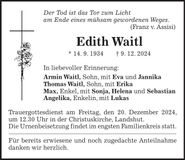 Traueranzeige Edith Waitl