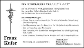 Traueranzeige Franz Kufer