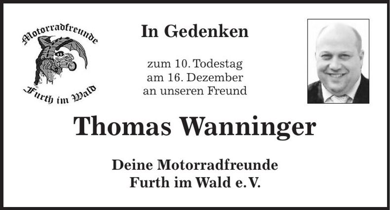 Traueranzeige Thomas Wanninger