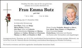 Traueranzeige Emma Butz