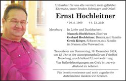 Traueranzeige Ernst Hochleitner