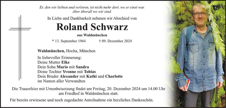 Traueranzeige Roland Schwarz