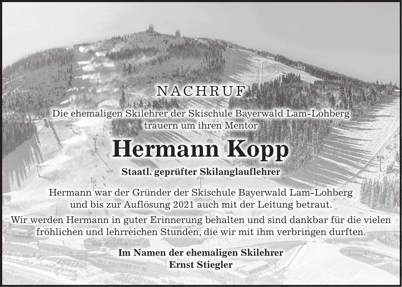 Traueranzeige Hermann Kopp