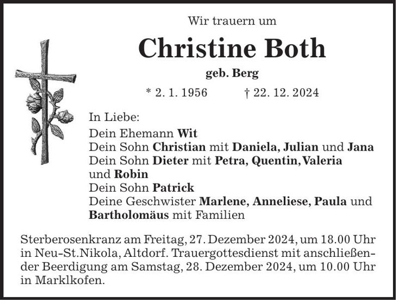 Traueranzeige Christine Both