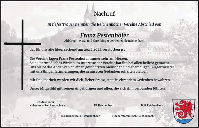 Traueranzeige Franz Pestenhofer
