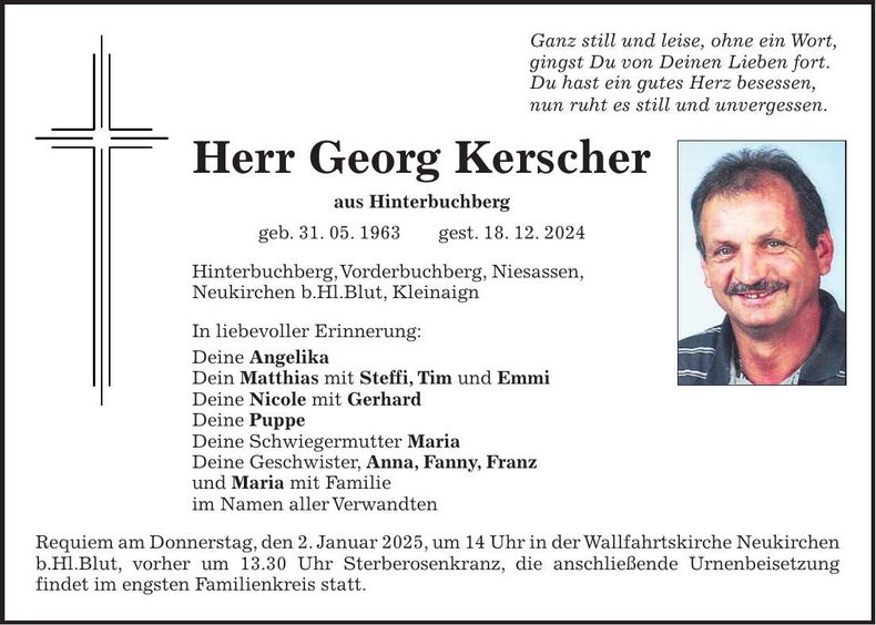 Traueranzeige Georg Kerscher