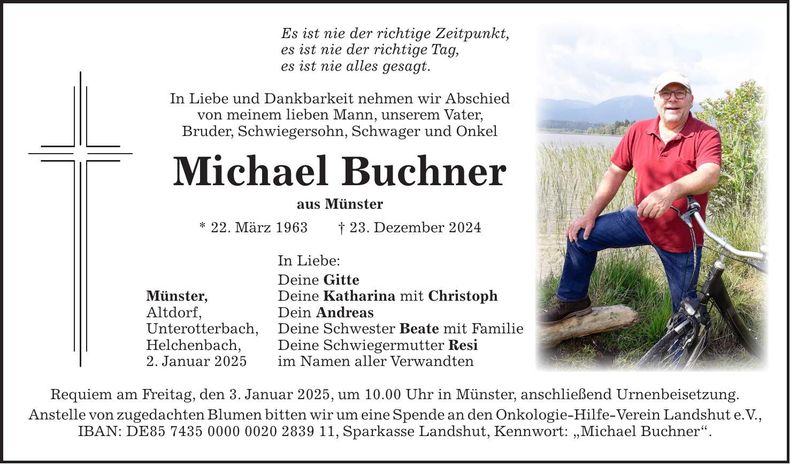 Traueranzeige Michael Buchner