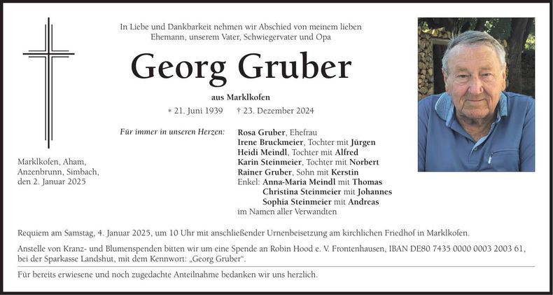 Traueranzeige Georg Gruber