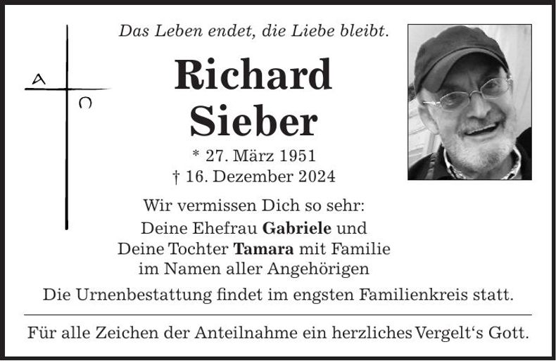 Traueranzeige Richard Sieber