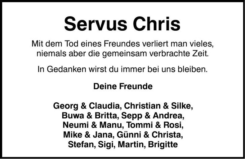 Traueranzeige Christian Barsch