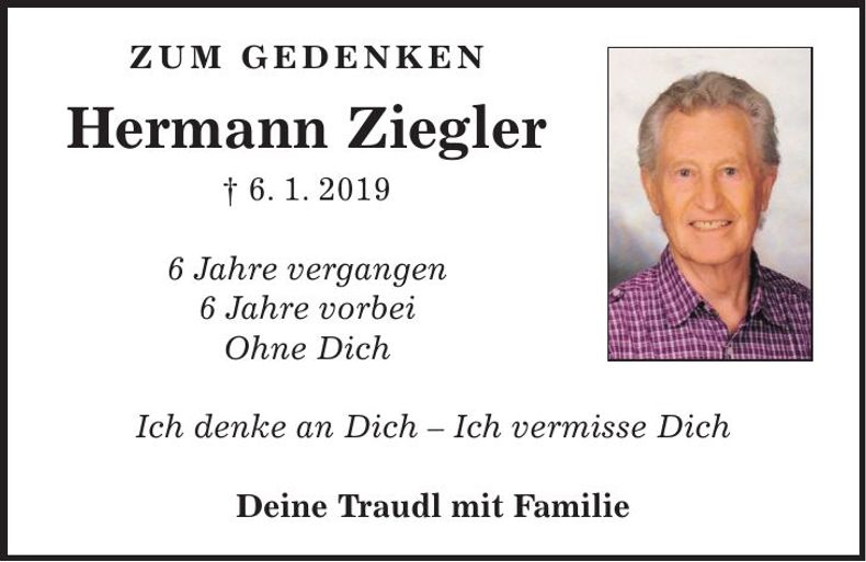 Traueranzeige Hermann Ziegler