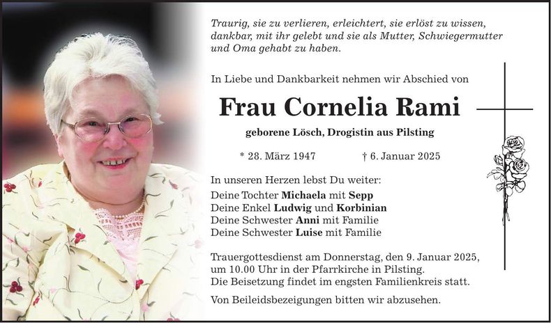 Traueranzeige Cornelia Rami