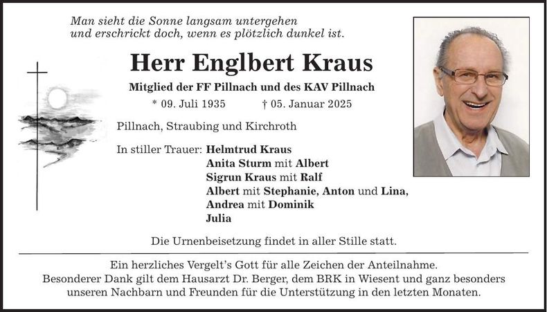 Traueranzeige Engelbert Kraus