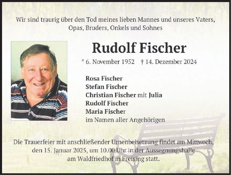 Traueranzeige Rudolf Fischer