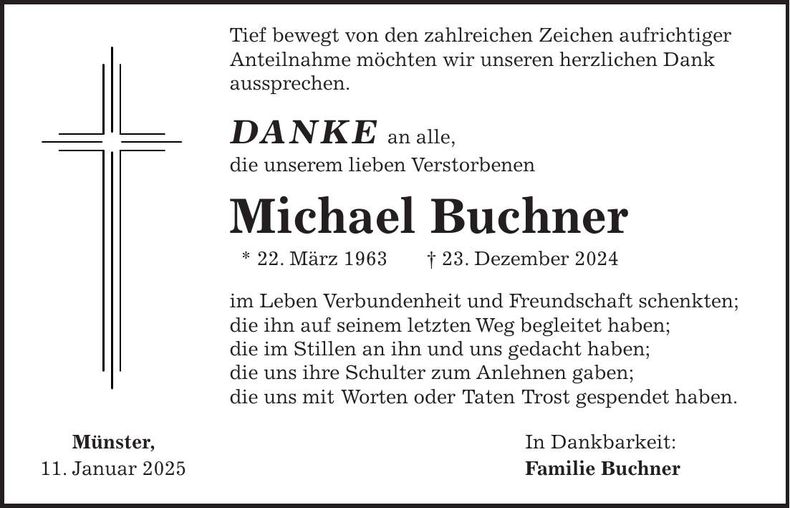 Traueranzeige Michael Buchner