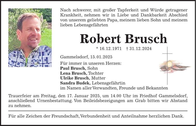 Traueranzeige Robert Brusch