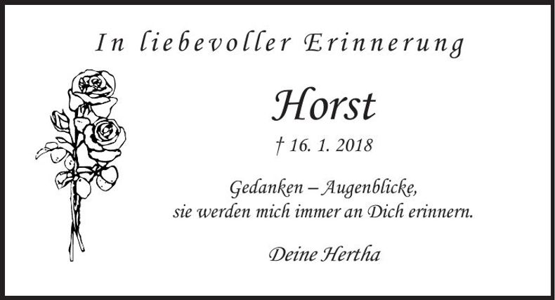 Traueranzeige Horst Rassl