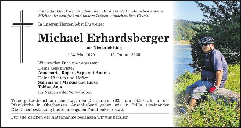 Traueranzeige Michael Erhardsberger