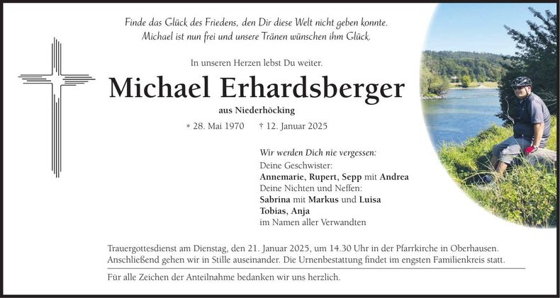 Traueranzeige Michael Erhardsberger