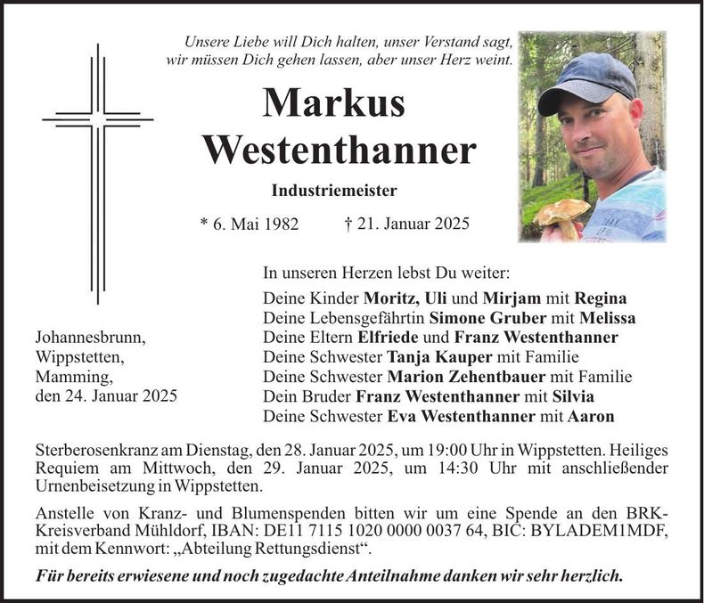 Traueranzeige Markus Westenthanner