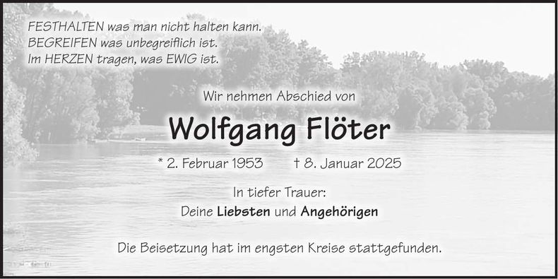 Traueranzeige Wolfgang Flöter