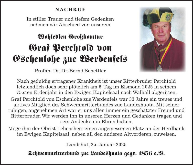 Traueranzeige Bernd Schettler