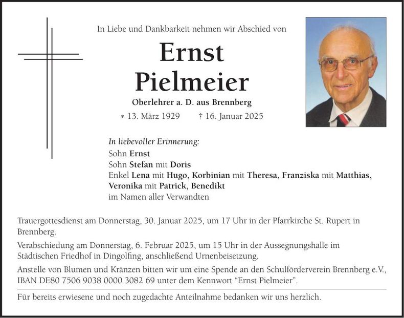 Traueranzeige Ernst Pielmeier