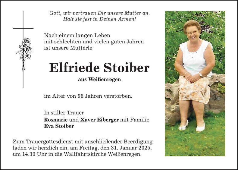Traueranzeige Elfriede Stoiber