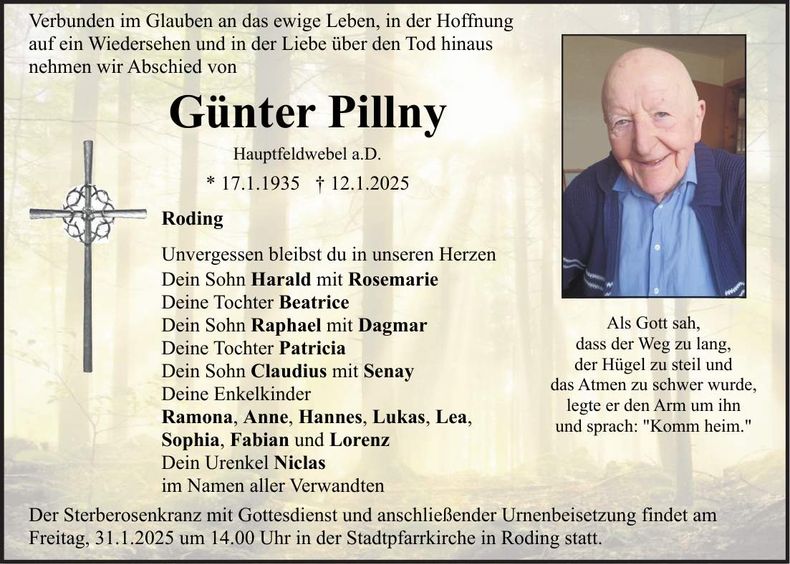 Traueranzeige Günter Pillny