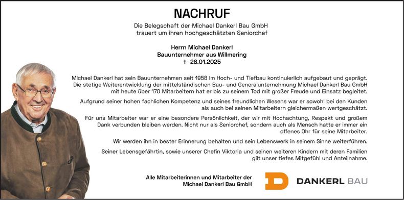 Traueranzeige Michael Dankerl