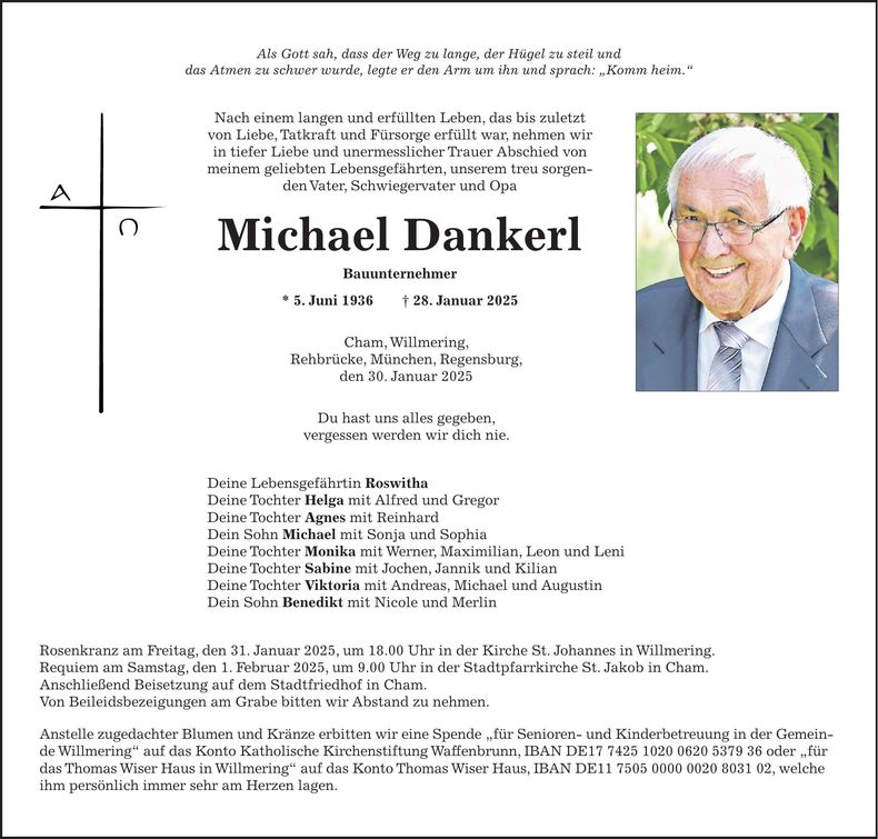 Traueranzeige Michael Dankerl