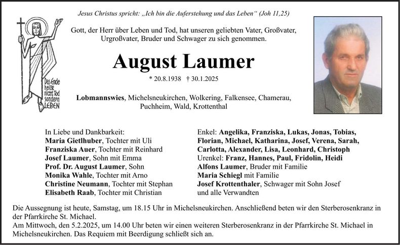 Traueranzeige August Laumer