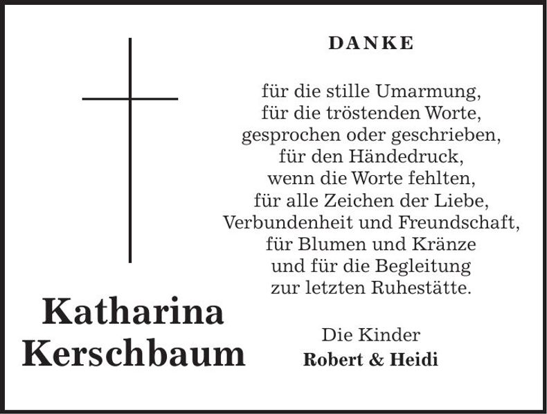 Traueranzeige Katharina Kerschbaum