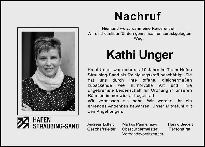 Traueranzeige Kathi Unger