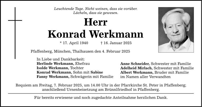 Traueranzeige Konrad Werkmann